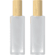 thumbnail image 1 of 2 botellas de bomba de loción de vidrio esmerilado con cubierta de veta de madera, envases de cosméticos vacíos rellenables, botellas dispensadoras de bomba de maquillaje de viaje para humectantes de, 1 of 5