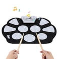 thumbnail image 4 of Portable Electronic Drum Pad Folding Drum Pad Kit Silicon Foldable With Drum Foot Pedals Usb Cable 5v Record Funct, 4 of 4