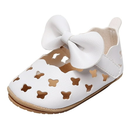 

Kids Solid Color Cute First Walk Bow Hook&Loop Casual Shoes