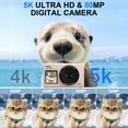 thumbnail image 5 of Ourlife Dual Screens 5K Digital Camera for Vlogging - 80MP, 18X Zoom, Autofocus, Compact Travel Camera, Beginner-Friendly Gift Pack, Include 64GB Card & 2 Batteries, Pink, 5 of 8