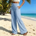 thumbnail image 6 of LEKODE Women's Pants Pants for Women Loose Fit Golf Pants Yoga Pants Women Flowy Pants for Women Lounge Pants Women Summer Pants for Women Plus Size Pants Sky Blue XL, 6 of 8