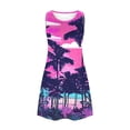 thumbnail image 4 of Staron Robes d'Été pour Femmes 2025 Col Rond Ample Sans Manches Ligne A Robes Printemps Été Vacances Plage Imprimé Floral Boho Robe d'Été Fluide avec Poches m, 4 of 7