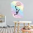 thumbnail image 3 of Sports Watercolor Wall Decals for Kids Room - Basketball Player Lay Up Shot Décor Basketball DIY & Creativity Boy Girl Bedroom Wall Water Color Sticker - Size: 16 In x 20 In, 3 of 5
