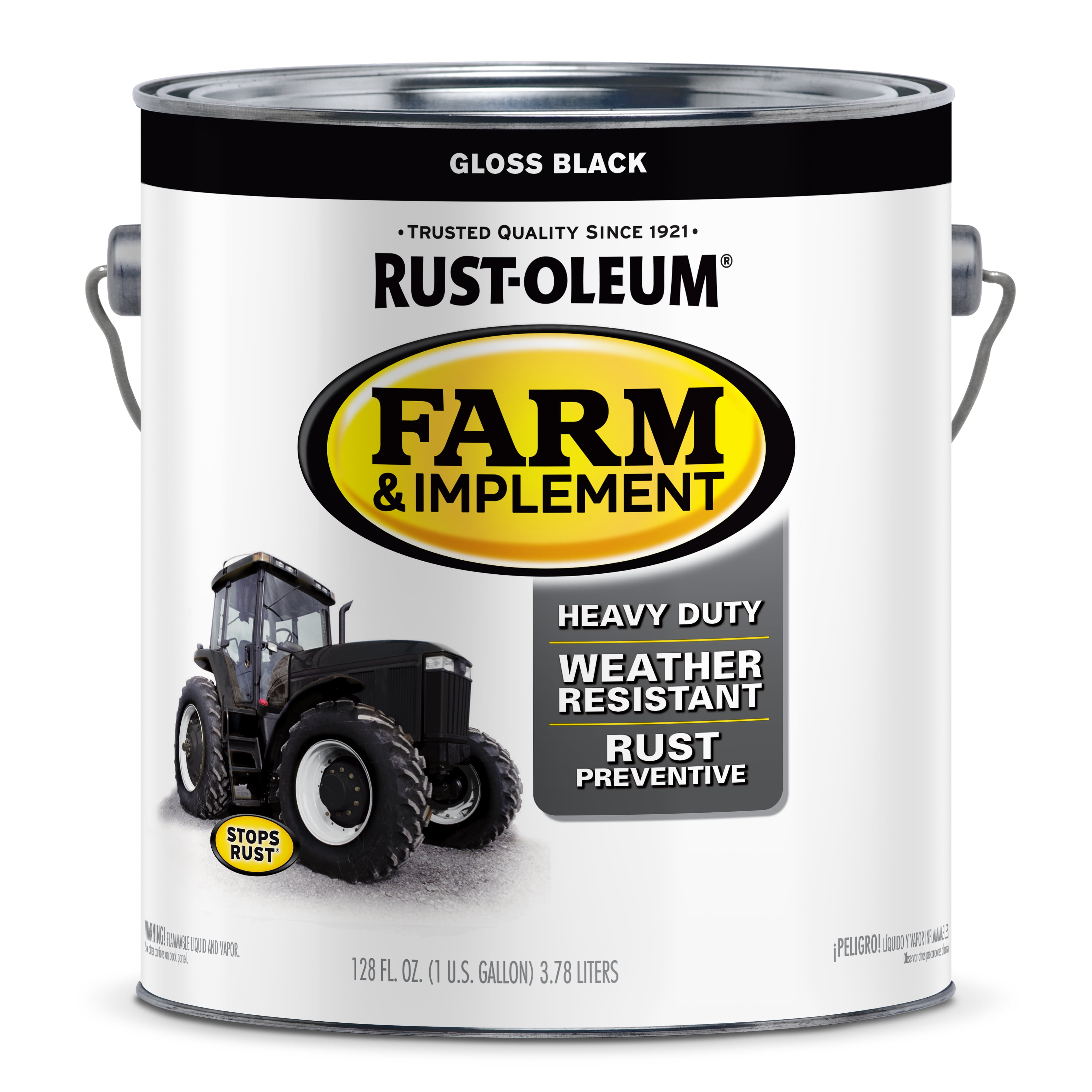 Black, Rust-Oleum Gloss Farm and Implement Paint- Gallon, 1 Pack