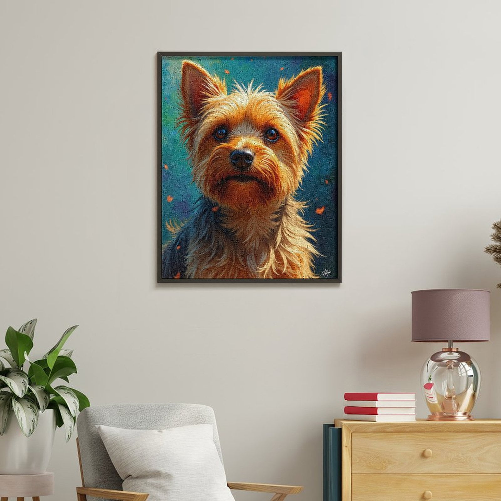 Paint By Numbers Kit for Adults Beginner - Yorkshire Terrier Portrait Art DIY Canvas Painting Kits for Adults, Frameless Paint By Number for Adults for Home Wall Decor 16x20 Inch