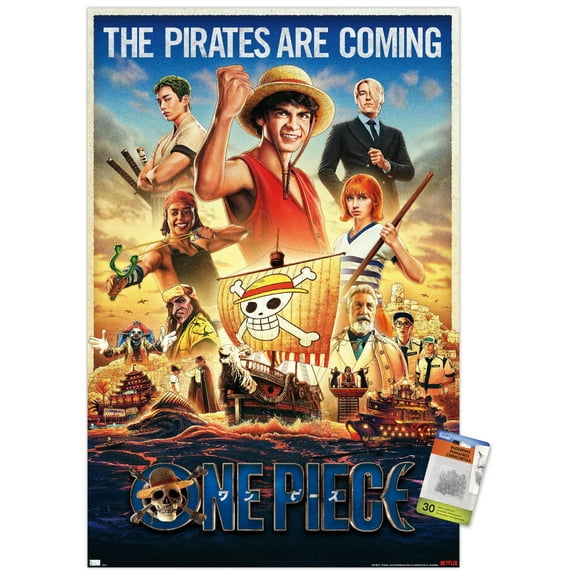 Netflix One Piece - Group One Sheet Wall Poster with Pushpins, 22.375" x 34"
