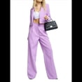 thumbnail image 1 of Conjuntos de 2 Piezas para Mujer: Blazer Elegante, Chaqueta, Pantalón Recto de Cintura Alta, Conjunto Informal de Negocios. Púrpura XL, 1 of 10