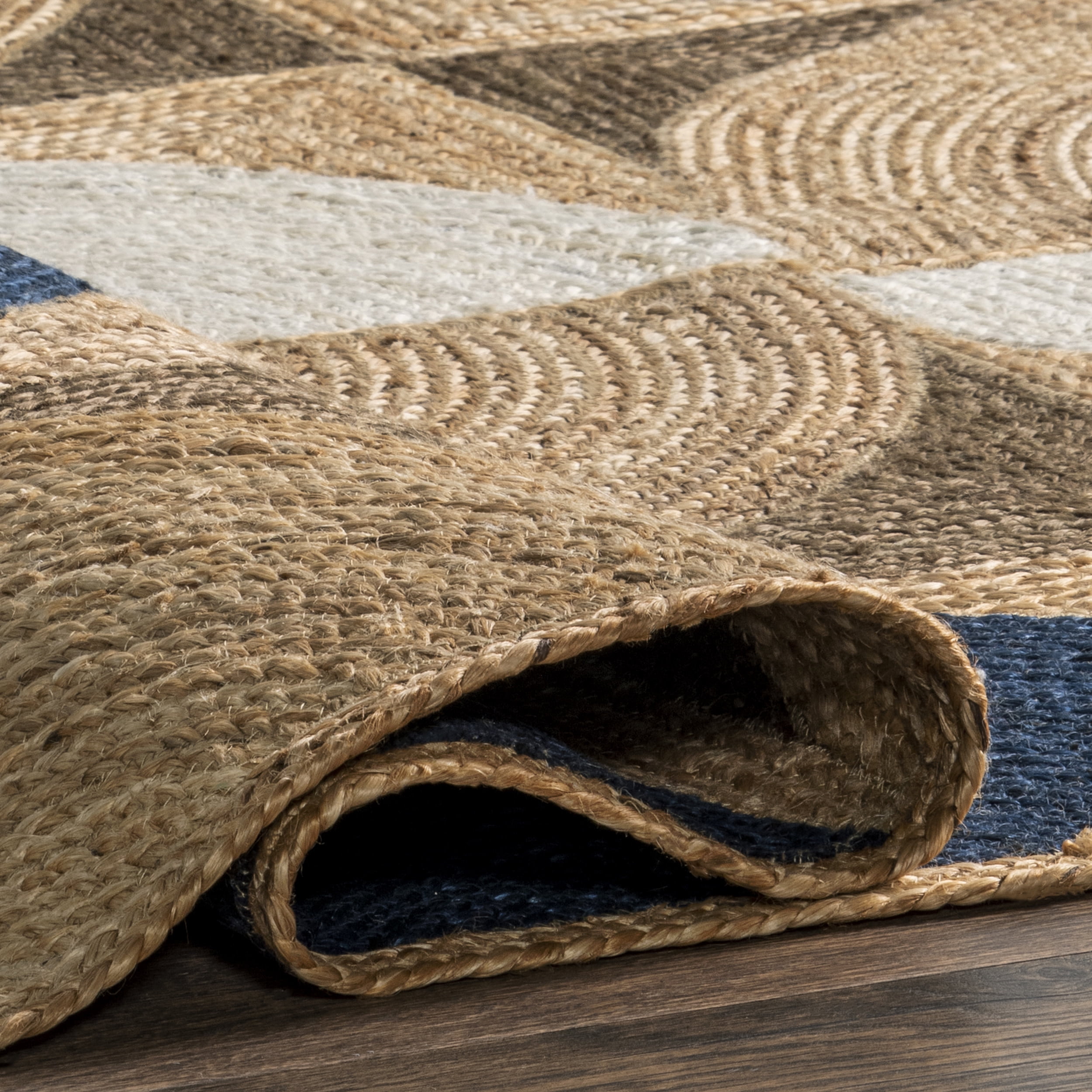 nuLOOM Traci Contemporary Circles Jute Blend Area Rug, 4' x 6', Natural