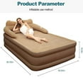 thumbnail image 5 of OUYI Inflatable Bed Double Leak-proof mattress with Electric Pump & Pillows Removable Backrest Multifunctional Foldable Air Sofa Guest Bed, 600lb Max(Brown, Queen Size), 5 of 9