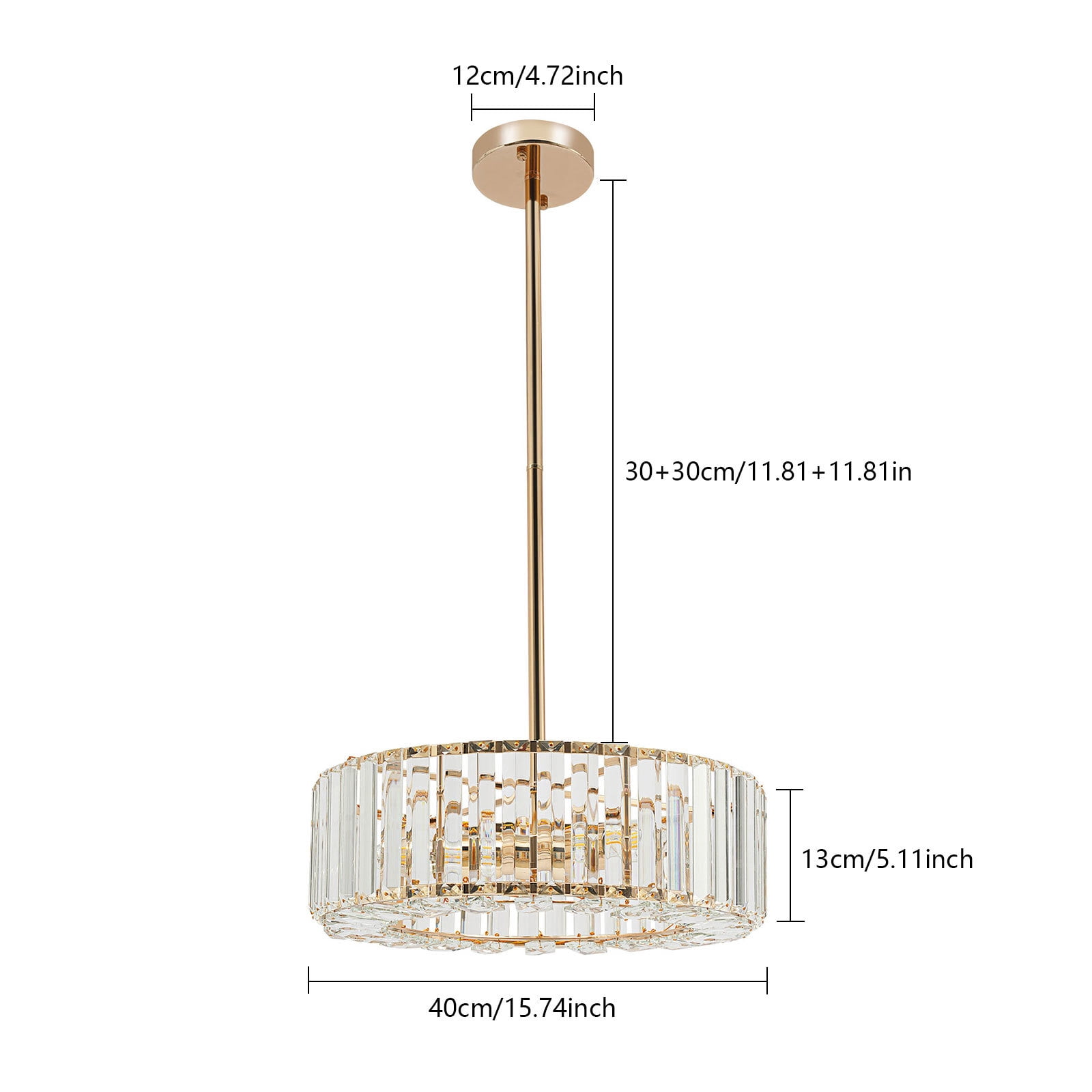 Modern Crystal Chandelier, Ceiling Light Fixtures, Pendant Lighting for Dining Room Living Room (Not Included Bulbs)