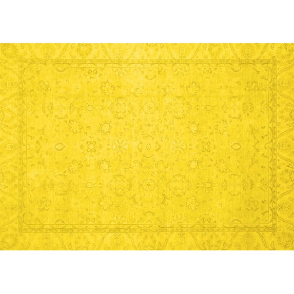 Ahgly Company Indoor Rectangle Oriental Yellow Traditional Area Rugs, 2' x 5'