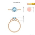 thumbnail image 5 of ANGARA Natural Round 1.12 ct Aquamarine and Diamond Three Stone Engagement Ring in 14K Rose Gold for Women (Size-7mm) | March Birthstone, Anniversary, Jewelry Gift for Women | Natural Aquamarine Ring, 5 of 10