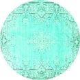 thumbnail image 1 of Ahgly Company Indoor Round Persian Turquoise Blue Bohemian Area Rugs, 7' Round, 1 of 4