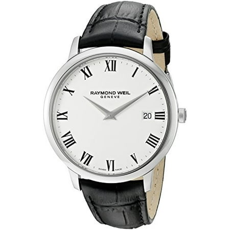 Raymond Weil Men's 'Toccata' Swiss Quartz Stainless Steel and Leather Automatic Watch, Color:Black (Model: 5588-STC-00300)