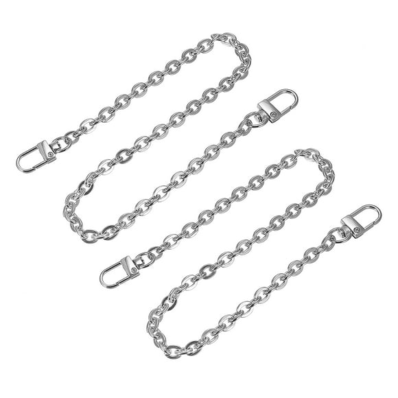 Unique Bargains 16'x0.28' Purse Chain Strap, 2Pack Purse Handle Shoulder Bags Replacement Strap, Silver