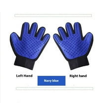 Hair Removal & Bath 255 Silicone Tips Grooming Glove Set for Dogs & Cats, Navy Blue (2 Pack)