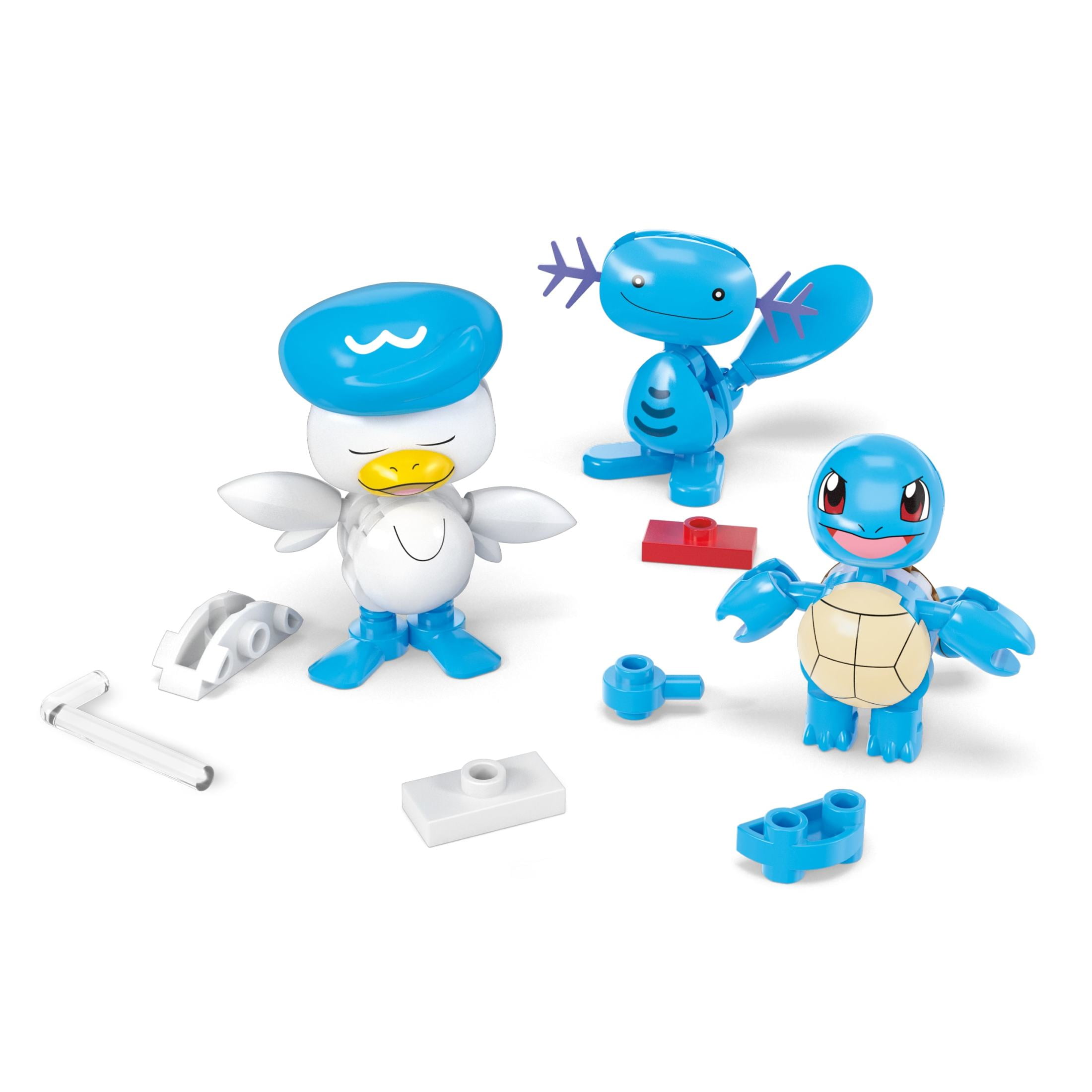 MEGA Pokémon Water-Type Trainer Team Building Toy Kits with 2 Action Figures (79 Pieces) for Kids