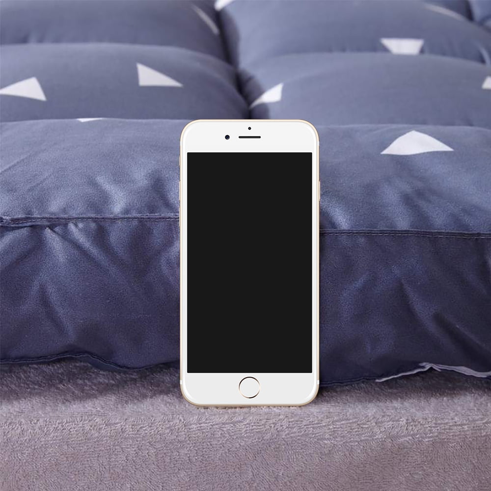 Extra Thick Twin Mattress Topper Pillow Top Mattress Protector Cover with 3 inch Down Alternative Fill Microfiber Soft and Breathable,Blue