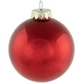 thumbnail image 4 of Northlight 72ct Red 2-Finish Glass Christmas Ball Ornaments 4" (100mm), 4 of 6