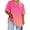 Hot Pink, variant on Summer T-Shirts for Women Plus Size Oversized V-Neck Short Sleeve Casual Ombre Loose Basic Tee Top, Hot Pink 3XL