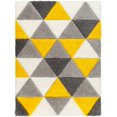 thumbnail image 2 of Hauteloom Bruis Contemporary Geometric Diamond Shag Area Rug - Modern Trellis Fluffy High Pile Super Soft Rug for Living Room, Bedroom, Dining Room - Gray, Yellow, Mustard - 7'10" x 10' (8x10), 2 of 6