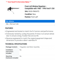 thumbnail image 2 of Front Left Window Regulator - Compatible with 1980 - 1996 Ford F-250 1981 1982 1983 1984 1985 1986 1987 1988 1989 1990 1991 1992 1993 1994 1995, 2 of 2