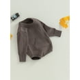 thumbnail image 3 of Bagilaanoe Newborn Baby Boys Knitted Rompers Long Sleeve Bodysuit Sweater 3M 6M 12M 18M 24M Infant Fall Ribbed Knitwear, 3 of 8