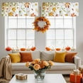 thumbnail image 3 of Autumn Botanical Maple Leaves Valances for Windows,Kitchen Valance Rod Pocket Short Curtain,Thanksgiving Falling Leaf Valance Curtain Window Valances for Bedroom Bathroom Living Room 42x12in, 3 of 9