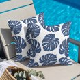 thumbnail image 2 of Throw Pillow Covers 16x16 Inch, Navy Blue Monstera Leaf Decorative Pillow Cases for Couch Sofa Bed, Summer Tropical Plant Botanical Boho Cotton Linen Square Home Decor Pillowcases with Hidden Zipper, 2 of 9