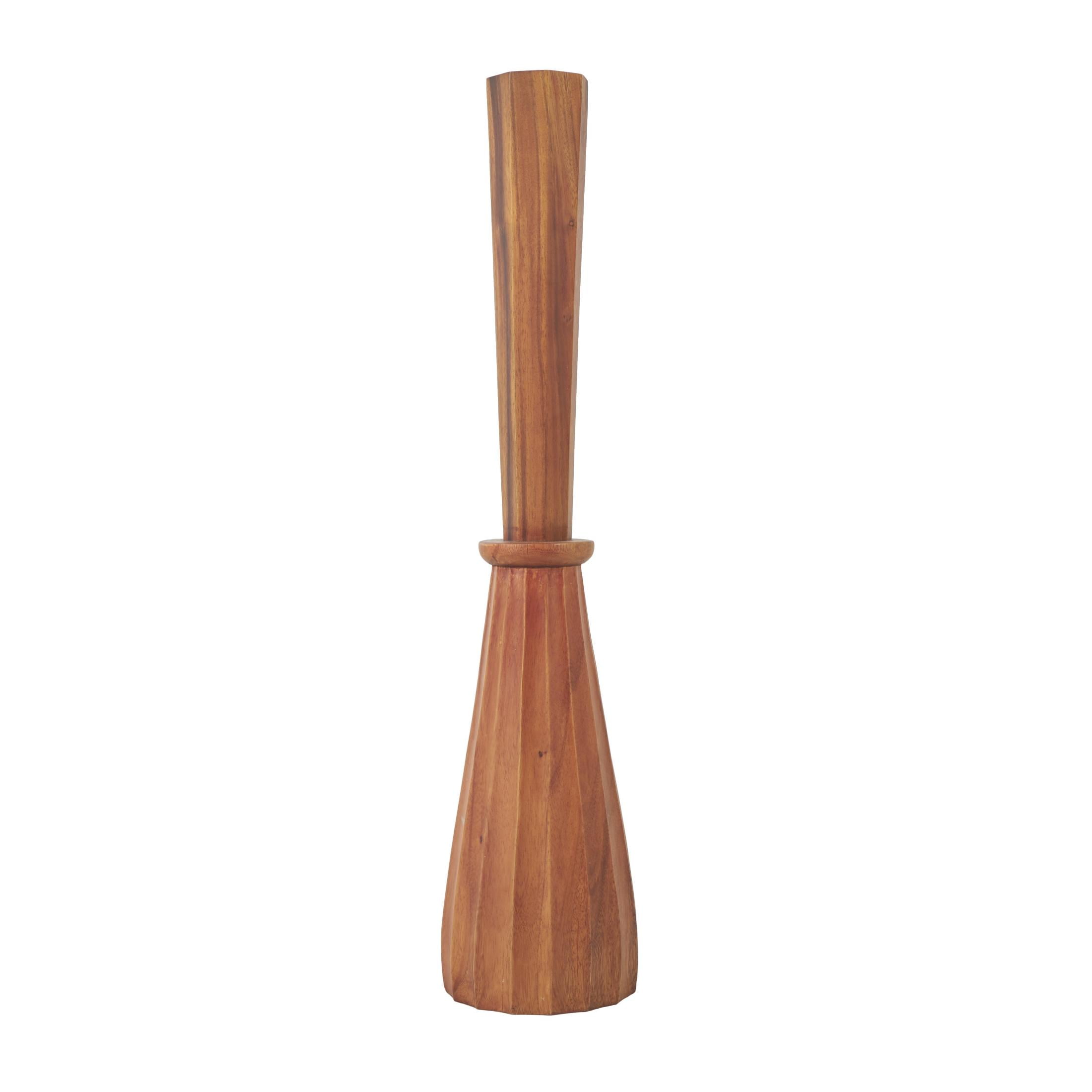 DecMode 36" Handmade Hand Turned Brown Wood Vase