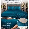 thumbnail image 3 of Juego De Sábanas Matrimonial De Satín Lujosas Modelo Azul Eléctrico, 3 of 4