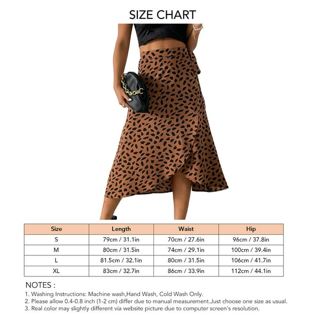 Women Leopard Print Wrap Skirt Fashion Print High Rise Tie Waisted