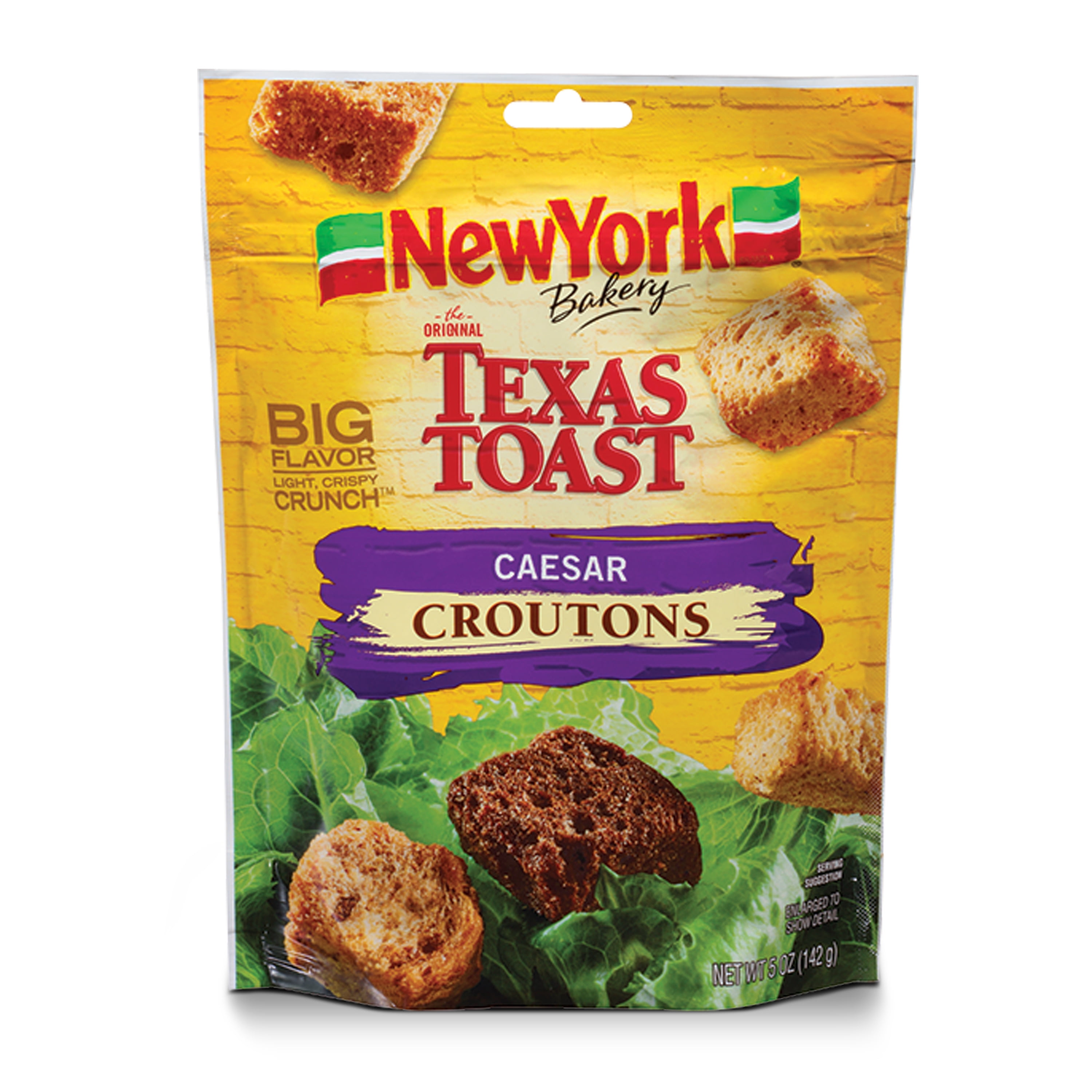 (6 pack) New York Bakery Texas Toast Caesar Croutons, 5 oz Bag