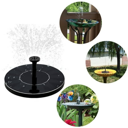 Peralng Mini Solar Powered Floating Fountain Pool Water Pump Garden Plants Water With 3 Different Spray Heads for Bird (Best Water Plants For Fountains)