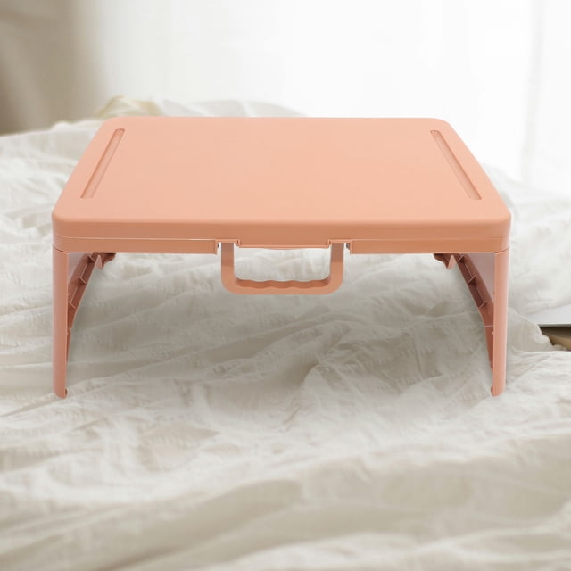 ETHZZLE Convenient Bed Table 1Set Orange Plastic Ergonomic for Working Professionals Back to School