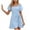 *Light Blue, variant on VBVC Women's Square Neck Puff Sleeve Wrap Mini Dress,Ladies Waist Tie Ruffle Hem A-Line Dress,Elegant Summer Cocktail Party Dress For Women,Black,S-XL