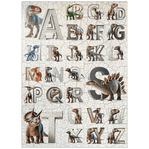 MyPuzzle - Dinosaur Alphabet - Version 1 - Premium 1000 Piece Jigsaw Puzzle for Adults