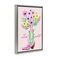 thumbnail image 4 of Stupell Industries Live Wild Cowgirl Boot Botanical & Floral Painting Gray Floater Framed Art Print Wall Art, 17 x 25, 4 of 10