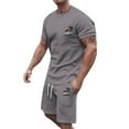 thumbnail image 1 of SHIXIAOO Ensemble d'Athlétisme d'Été pour Hommes Grande Taille Manches Courtes Col Rond Ensemble de Sport Décontracté Petit Imprimé Noix de Coco Costume de Tambour Costume Robe Smokings Costumes Hommes Costume Ajusté Will Turner Rival Costume Hiver, 1 of 4