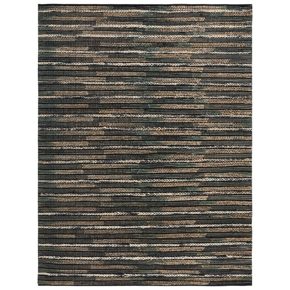 SAFAVIEH Natural Fiber Carlene Abstract Area Rug, Black/Natural, 8' x 10'