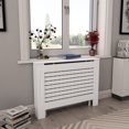 thumbnail image 1 of vidaXL Radiator Cover White 112x19x81.5 cm MDF, 1 of 5
