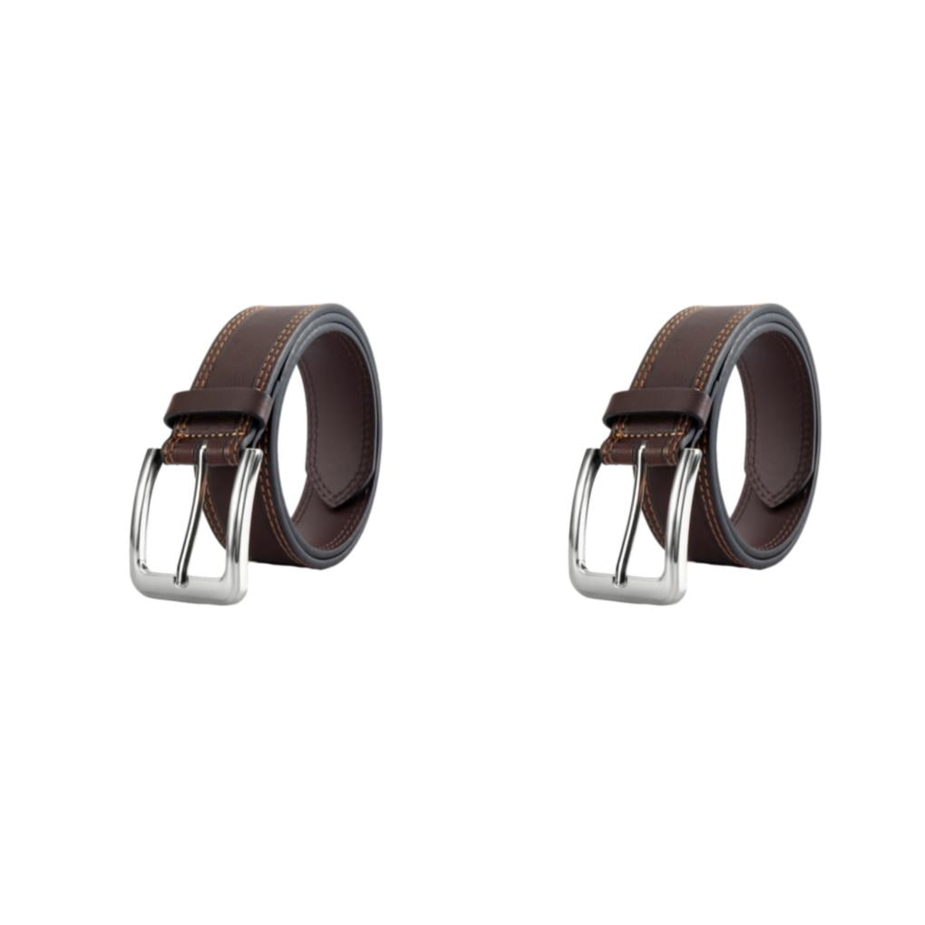 Langgg Men Belt With No Burr And ple Neat Look PU Braided Stretch