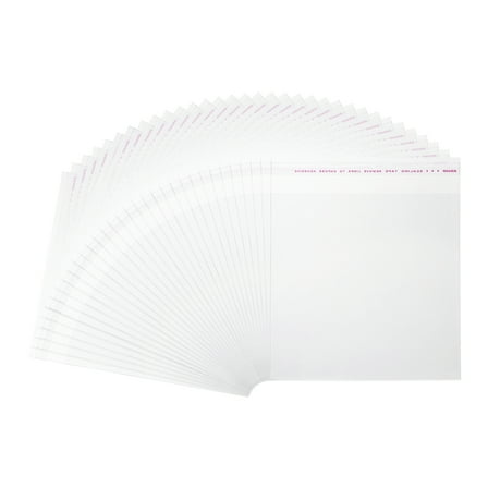 Uxcell 100 Pcs Cellophanes Bags, 5.1 x 5.1 Inch Self-Adhesive Cookies Treat Bags with Seal Resealable Gift Wrap for Packaging Candy Goodie Favors Gift Giving, Clear