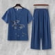 thumbnail image 4 of 2026 2 Pcs/Set Women Top Pants Set O Neck Flower Print Grandma Style Elastic Waist Grandmother Summer Paj, 4 of 5
