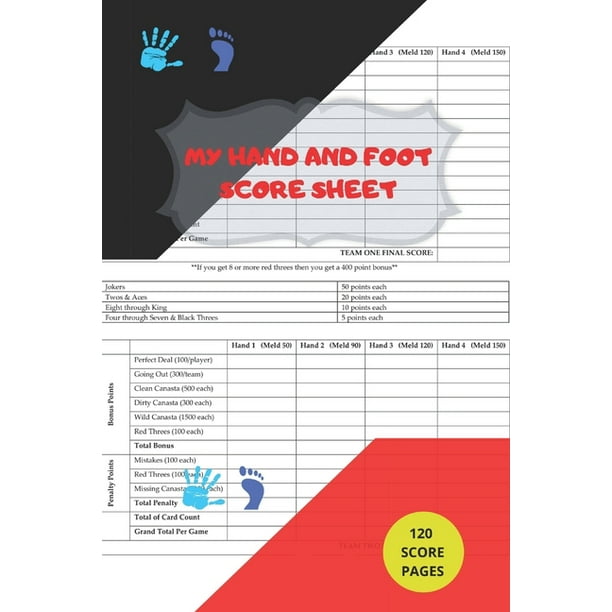My Hand And Foot Score Sheets : My Hand And Foot Score Keeper - My Scoring Pad for Hand And Foot ...