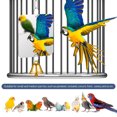 thumbnail image 2 of SHISUYAN Durable Acrylic Bird Mirror with Bell for Cage Suitable for Small Medium Parrots 2 Pieces, 2 of 9