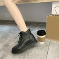 thumbnail image 4 of EGNMCR Bottes d'Hiver pour Femmes, Bottes d'Hiver pour Femmes Bottines Rétro Élastiques pour Femmes Mode Bout Rond Talon Plat Chaussures à Bride Chaussures pour Femmes, 4 of 9