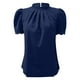 thumbnail image 4 of Camiseta holgada de manga corta lisa para mujer: gasa con pompones, cuello redondo, abertura en la espalda, tallas S-XL, ideal para combinar con vaqueros o leggings., 4 of 5