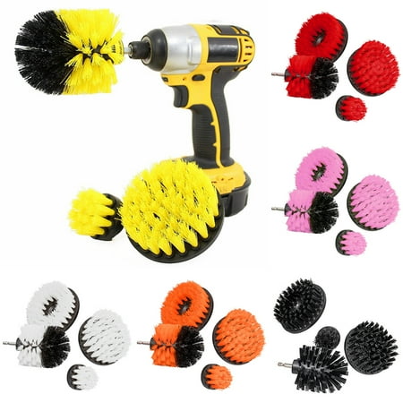 

Farfi 5Pcs/Set Plastic Wooden Furniture Car Interiors Cleaning Power Drill Scrub Brush