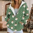 thumbnail image 2 of idosla Zip Up Christmas Hoodie Women Oversized Hoodie Casual Long Sleeve Graphic Jackets with Pockets Zipper Drawstring (Light Green, XXL), 2 of 7